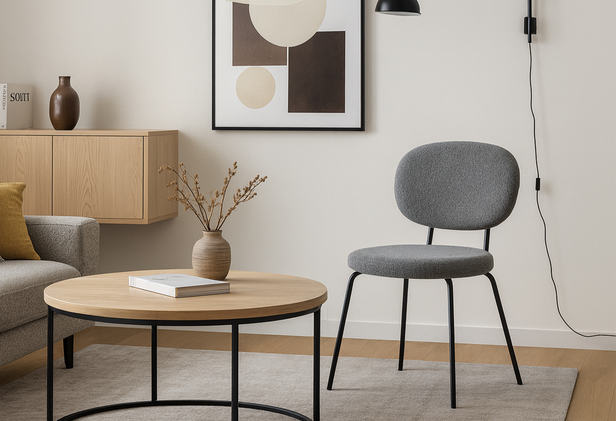 Απεικονίζεται η καρέκλα σε σαλόνι.